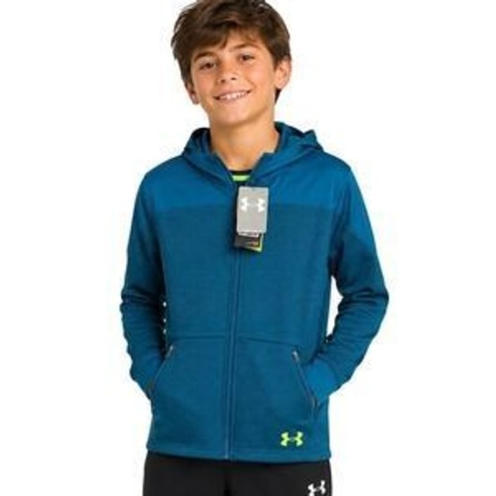 Under Armour Teal ColdGear Full Zip Hoodie Jacket Youth XL 12/14